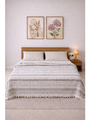 Medaillon Home Yeşil 4 Katlı Müslin %100 Pamuklu Çift Taraflı Yatak Örtüsü - Pike 220X240