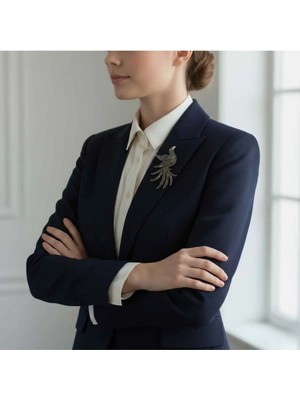 Otantik Takı Anka Kuşu Diamond Otantik Bronz Broş