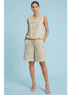 Guitar Bomber Bej Jakarlı Yelek