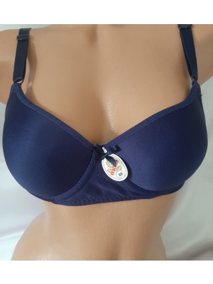 Shine Elagance Lacivert Destekli Balenli Kadın Rahat Sütyen Pamuk Polyester Elastan Içerir