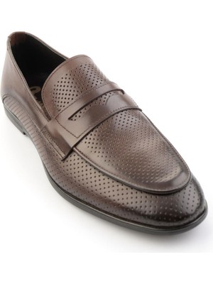 Bambi Kahve Hakiki Deri Erkek Klasik Ayakkabı E01715030041