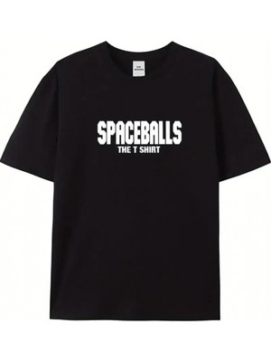 MiraLive Miray- Baskılı Oversize Bisiklet Yaka T-Shirt - Siyah