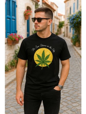 MiraLive Miray- Ön ve Arka Baskılı Oversize Bisiklet Yaka T-Shirt- Siyah