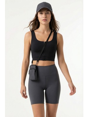 Rays 9039 Fermuarlı Kaplı Bustiyer Siyah