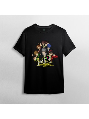 Pixxa Persona 4 Unisex %100 Pamuklu Bisiklet Yaka T-Shirt