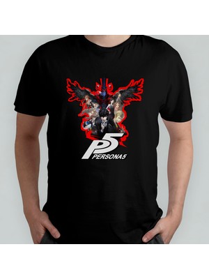 Pixxa Persona 5 Unisex %100 Pamuklu Bisiklet Yaka T-Shirt