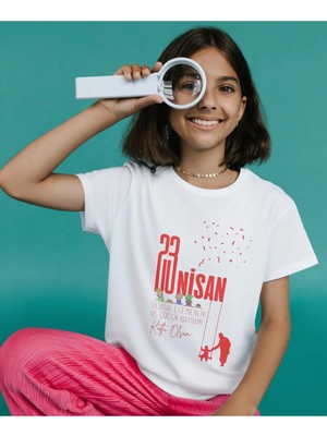 Alpşan Ticaret 23 Nisan Çocuk Bayramı Baskılı Çocuk Tişört 23 Nisan T-Shirt