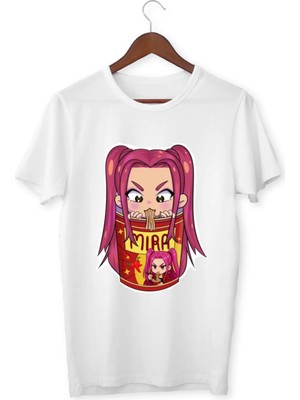Alpşan Ticaret Huntrix Anime Tişört Mira Karakterli Kız Çocuk Beyaz Tişört