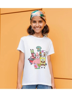 Alpşan Ticaret Sünger Bob Çocuk Tişört Süngerbob Çocuk Yetişkin T-Shirt