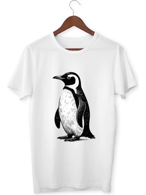 Alpşan Ticaret Penguen Baskılı Çocuk Yetişkin Tişört Penguen T-Shirt
