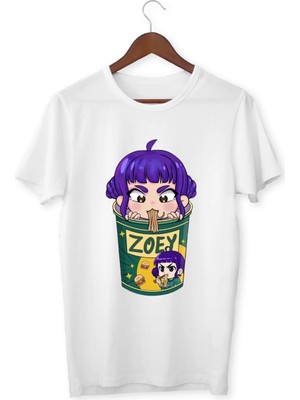 Alpşan Ticaret Huntrix Anime Tişört Zoey Karakterli Kız Çocuk Beyaz Tişört