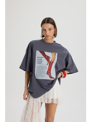 Mai Theory Oversize Füme T-Shirt