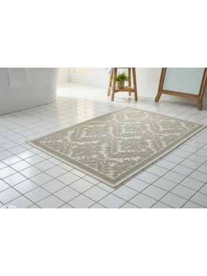 Nikar Home Pamuklu Kaymaz Taban Dikdörtgen Banyo Paspası – Yüksek Emici Pamuk Dokuma Halısı Banyo Mutfak Oturma Oda