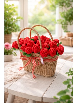 Pitaya Sanat Kırmızı Gül Sepeti