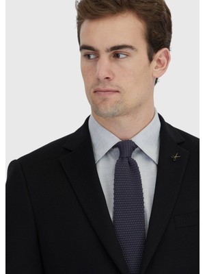 Ramsey Siyah Düz Regular Fit %100 Kaşmir Ceket