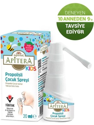 Apitera Propolisli Çocuk Spreyi 20 ml Doğal Ahududu Aromalı Koruyucu Takviye Edici Gıda