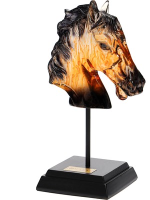 Missi Özel El Yapımı Dekoratif Amber At Büst/Heykel