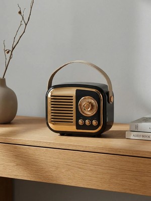 Mikado MD-24BT Echoes 3W 800MAH Siyah Usb+Tf Kart+Bluetooth Destekli Klasik Retro Müzik Kutusu