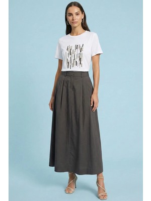 Guitar Yandan Cepli Antrasit Poplin Etek