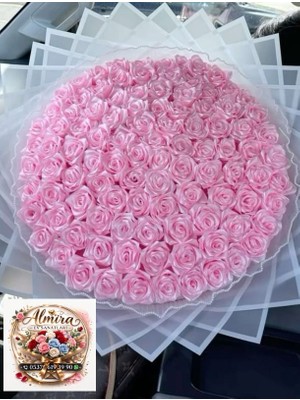 Solmayan Gül Buketi Toz Pembe 100 Adet