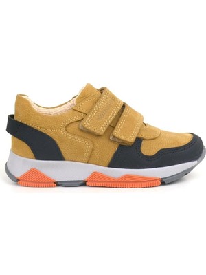 Ortopedikal 3880 Rakerplus Hakiki Deri Sarı Siyah Çocuk Sneakers Spor Ayakkabı Cırtlı