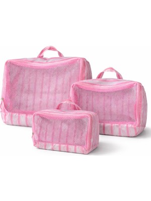 Melnio 3'lü Valiz Düzenleyici Organizer Set-Düzenleyici-File Kapaklı-Fermuarlı