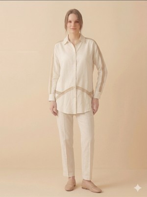 Kayra Omuz ve Bel Dantel Detaylı Tunik 21129