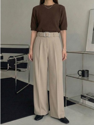 Foremia Kemer Detay Pantolon-Taş -