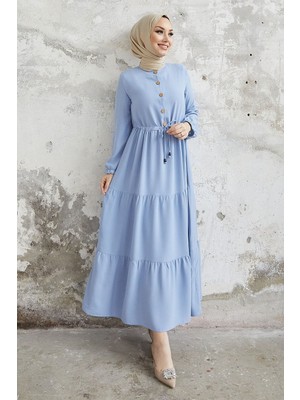 inStyle Pamela Düğmeli Ayrobin Bebe Mavisi Elbise