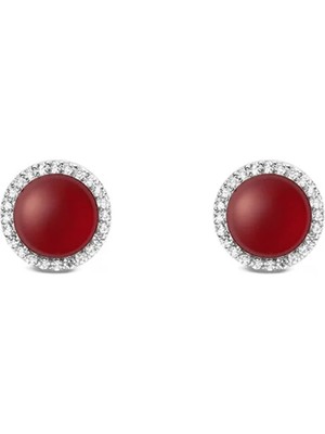 Daniel Wellington Audrey Earrings Red Agathe Silver