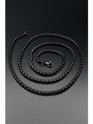 Prestige Çelik Kolye Zincir Oksitli Siyah Renk 2mm 902627