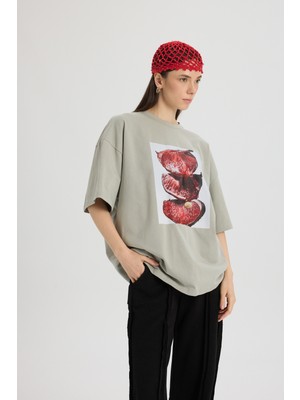 Mai Pomelo Oversize Gri T-Shirt