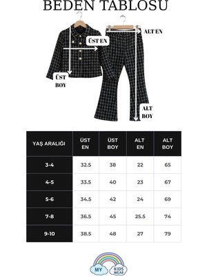 My Kids Wear Kız Çocuk Bayramlık Tüvit Ceket & Ispanyol Paça Pantolon Takım 12608