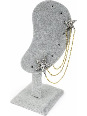 Sacha Yıldız Figürlü Taşlı Ear Cuff Küpe