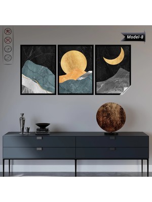 Akıllı Kağıt Statik Tutunma Özellikli Tablo - Poster Modern (Model- 8)