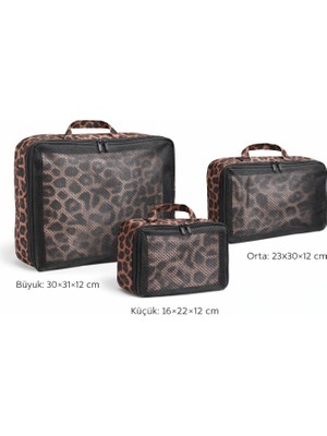 Melnio 3'lü Valiz Düzenleyici Organizer Set-Düzenleyici-File Kapaklı-Fermuarlı