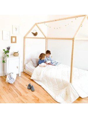 Yünevim Kuzu Yünü Bebek Yorganı 95X145 cm 4 kg Merinos Kuzu Yünü