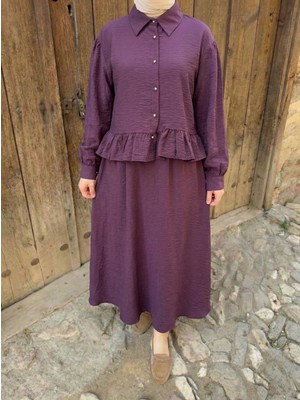 Foremia Büzgü Detay Etekli Takım-Mürdüm -