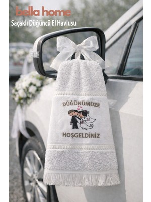 Bella Home Saçaklı Düğüncü Havlu Seti | 40X70 cm | 12’li Ekonomik Paket | Gelin Arabası Süsleme & Hatıralık Havlu