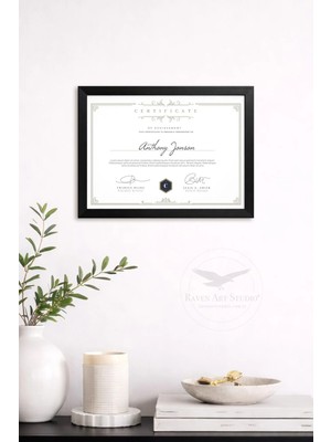 Raven Art Studio A4 - 21cm x 30cm Hafif Arka Panel 300 mikron şeffaf pleksiglas Düz Siyah Fotoğraf Çerçevesi