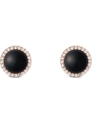 Daniel Wellington Audrey Earrings Black Agathe Rose Gold