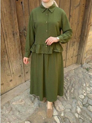 Foremia Büzgü Detay Etekli Takım-Haki -