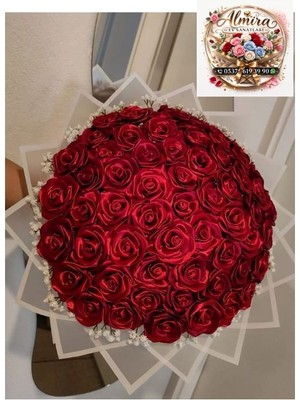 Solmayan Gül Buketi Kırmızı 50 Adet