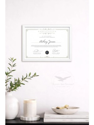 Raven Art Studio A4 - 21CM x 30CM Hafif  Arka Panel 300 Mikron Şeffaf Pleksiglas Düz Beyaz Fotoğraf Çerçevesi