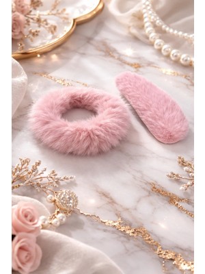Nati Co Premium Peluş Saç Tokası Ikili Set