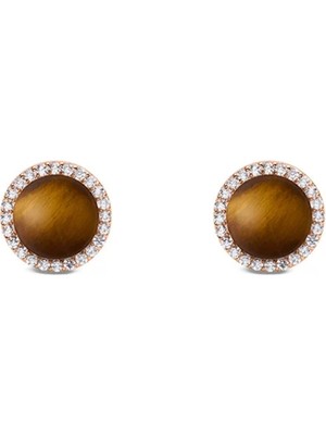 Daniel Wellington Audrey Earrings Tiger Eye Rose Gold
