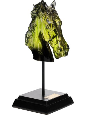 Missi Özel El Yapımı Dekoratif Yeşil At Büst/Heykel