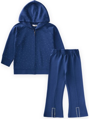 Cigit Fermuarlı Modal Taşlı Takım 3-8 Yaş Lacivert