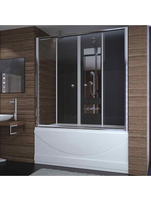 Sırduş 130X140 Sır-Lüks Düz Küvet Üstü Duşakabin