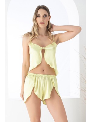 Jumelles Sarı Jumelles Soft Touch Saten Şortlu Takım